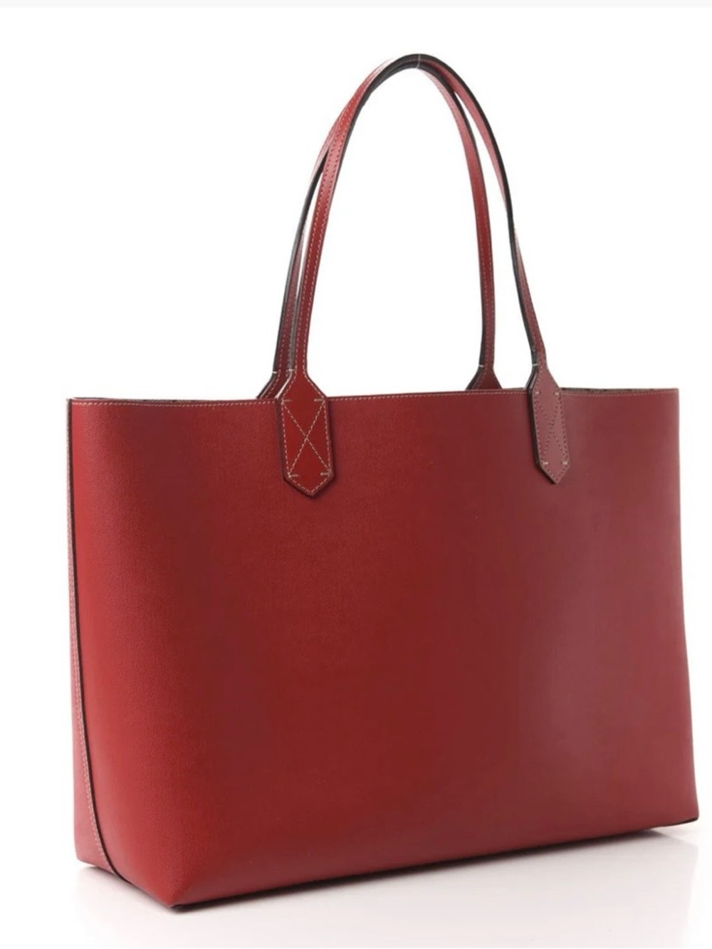 Gucci Beige GG Supreme Canvas Tote with Red Leather Handles - Picture 7 of 9